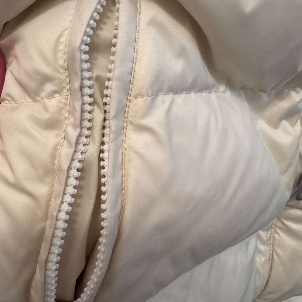 Polo by Ralph Lauren Cream Puffer Coat with Faux Fur Trim - Picture 4 of 8